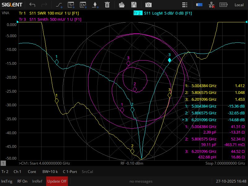 Антена Хелікс 5.0 - 6.2 ГГц (КСХ 1.4 - 1.5) RHCP/LHCP 5 Витків на ретранслятор